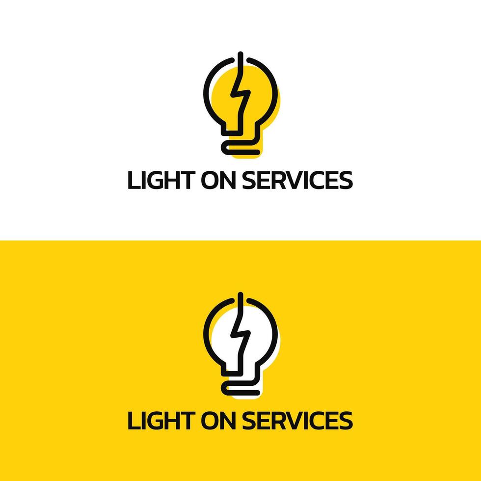 elektrisk ljus Glödlampa logotyp design begrepp. vektor