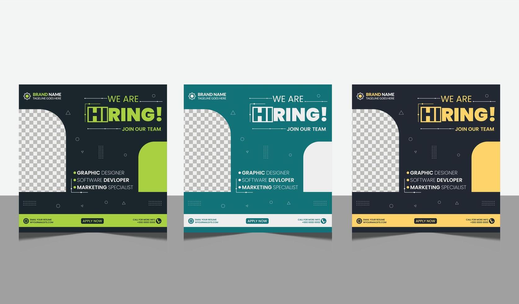 wir sind Einstellung Job Position Platz Banner oder Sozial Medien Post. freie Stelle Banner Design findet ein Arbeit. vektor