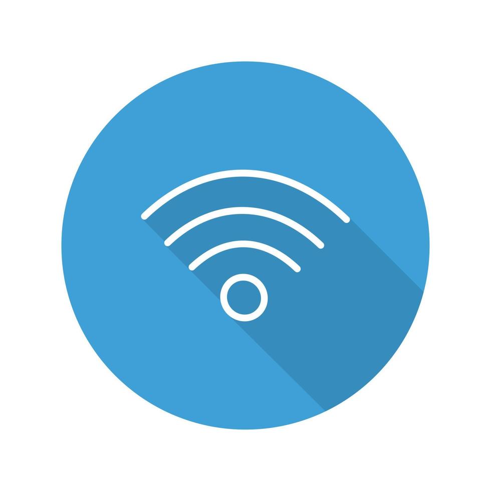 Wifi-Signal flaches lineares langes Schattensymbol. WiFi Verbindung. Vektorliniensymbol vektor