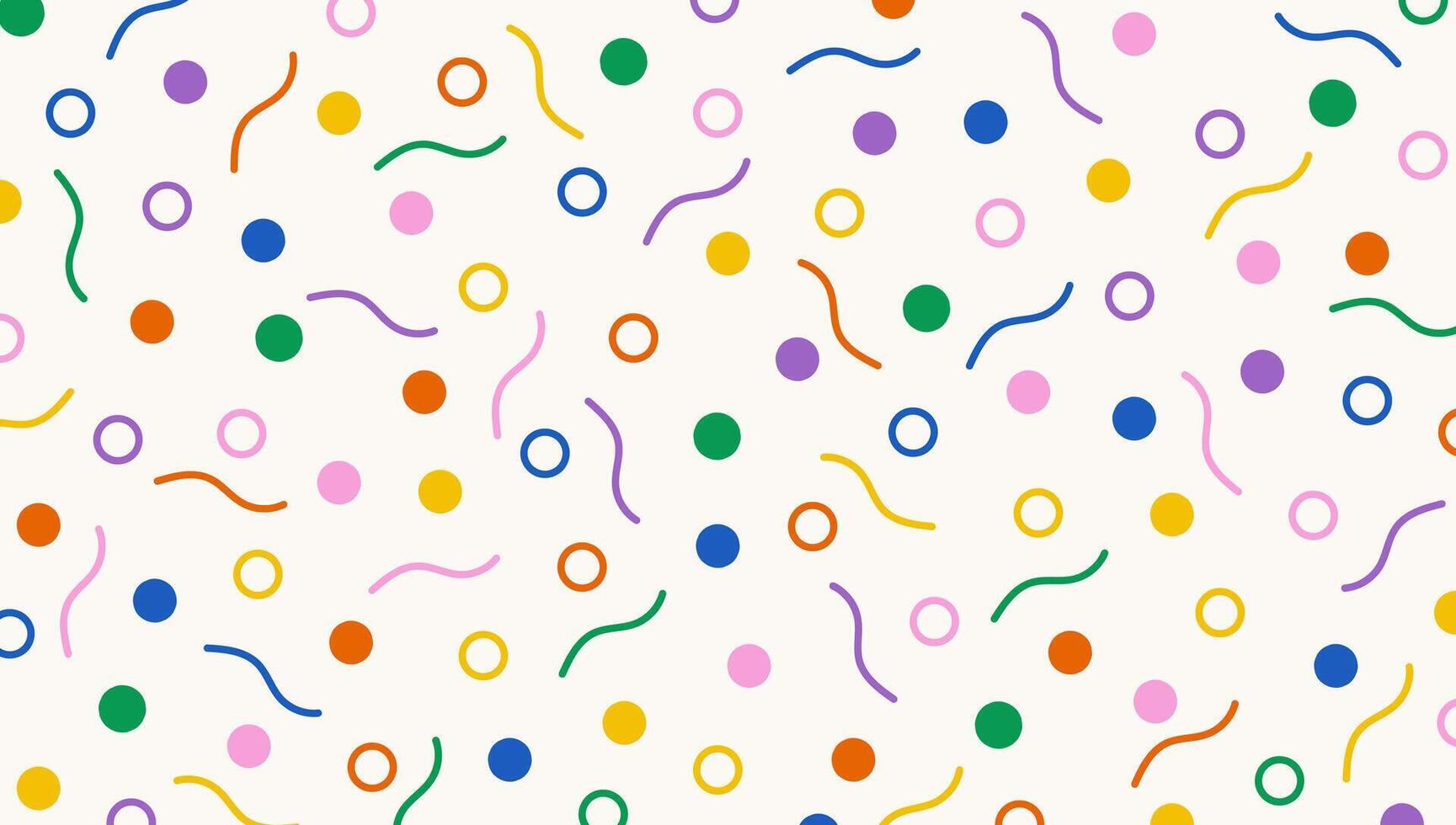 festlig färgrik konfetti mönster. kreativ minimalistisk stil konst bakgrund. roligt klotter design vektor
