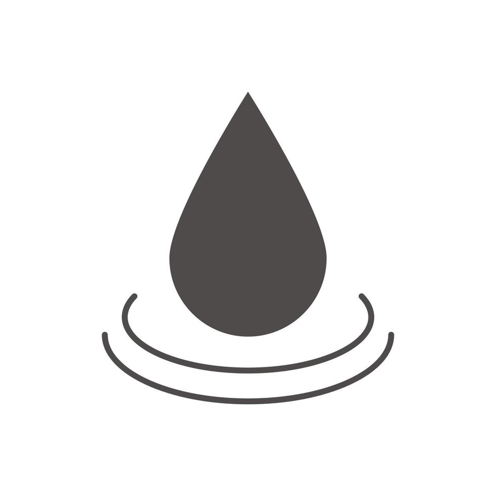 vattendroppe glyfikon. siluett symbol. aromaterapiolja droppe. negativt utrymme. vektor isolerade illustration