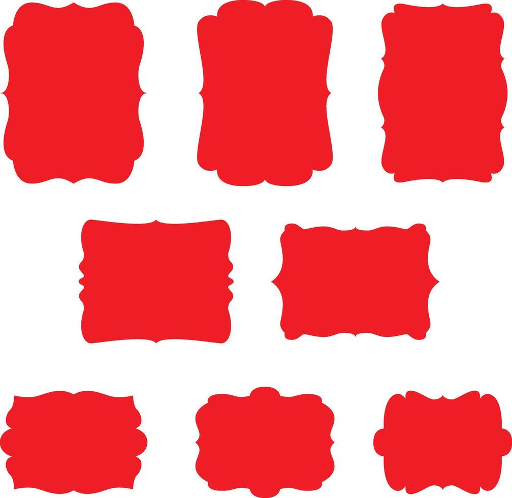 rot Illustration von ein einstellen von Sammelalbum Design Frames zum Geburtstage und Geschenke - - Stichworte, Etiketten, Rabatt Karten, vektor