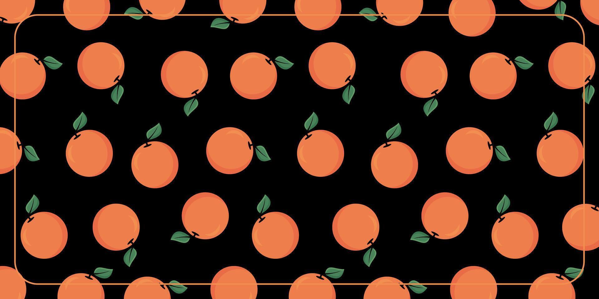 tropisch Hintergrund mit Orange Obst Symbole. Design zum Banner, Poster, Gruß Karte, Sozial Medien. vektor