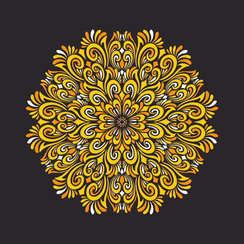 Zier runden Blumen- Muster. einstellen von vier bunt Ornament vektor