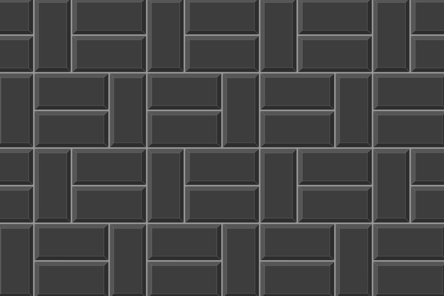 schwarz Korbgeflecht Fliese Layout. Stein oder Keramik Backstein Mauer Mosaik Hintergrund. Küche Backsplash Textur. Badezimmer, Dusche oder Toilette Fußboden Dekoration. Pflaster Textur vektor