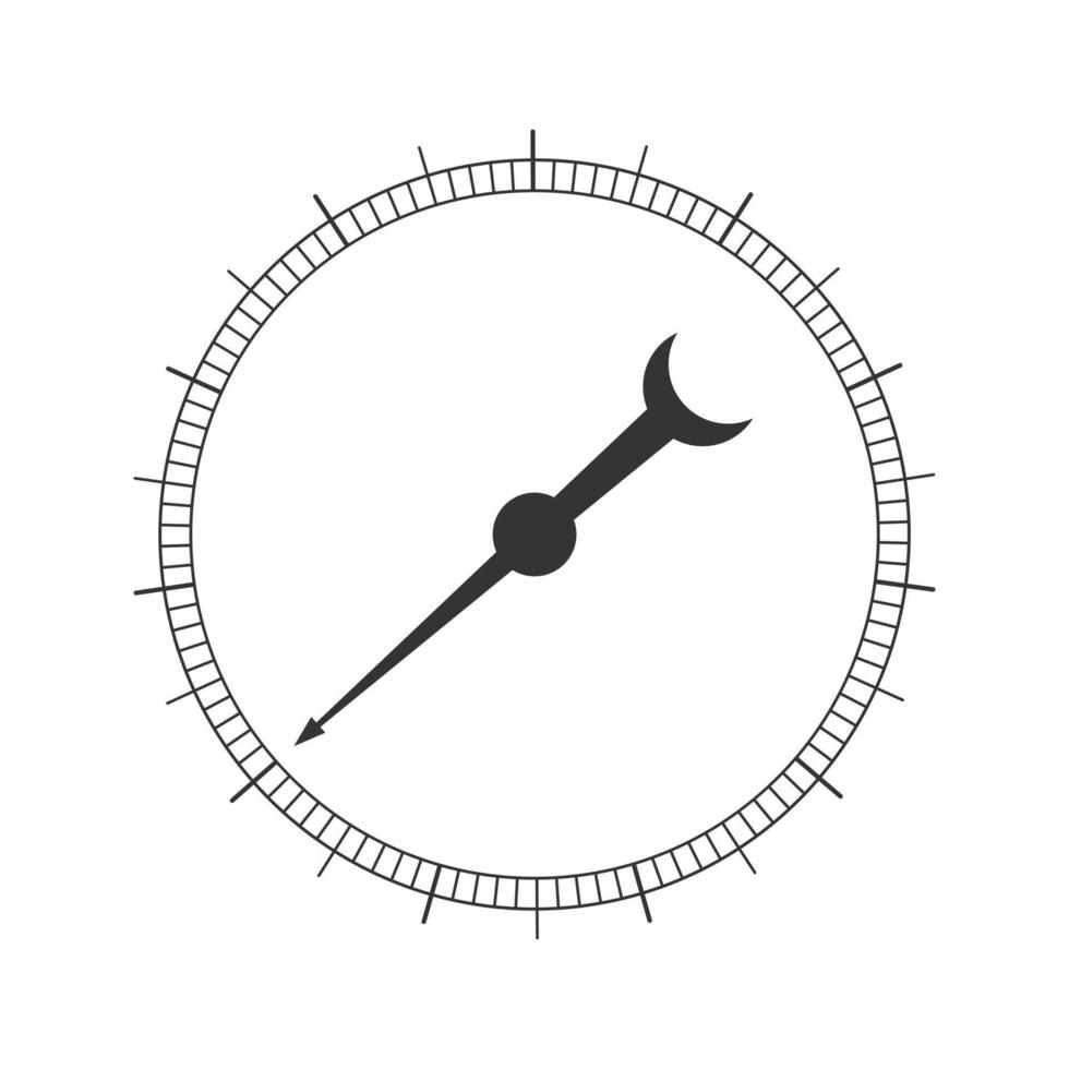 runda mätning skala av kronometer, barometer, kompass, hastighetsmätare, manometer med pil. 360 grad verktyg mall vektor