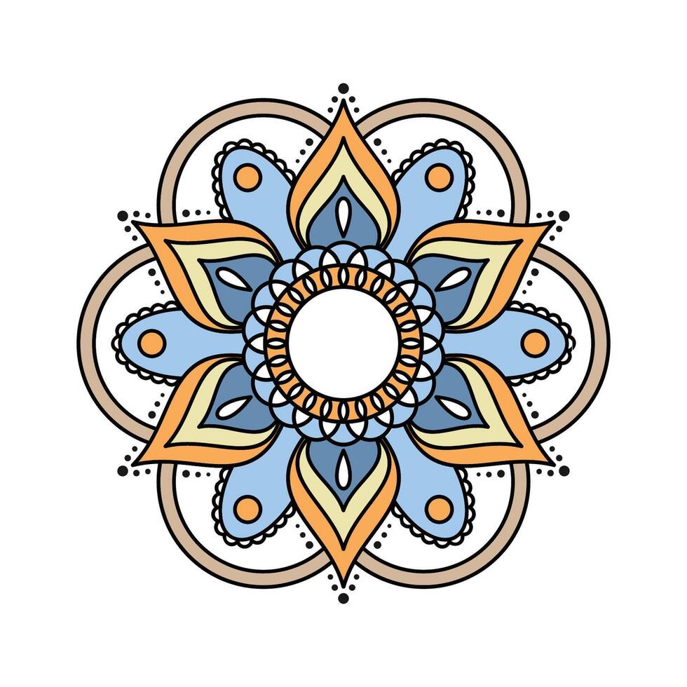 bohemisk mandala element ram design vektor