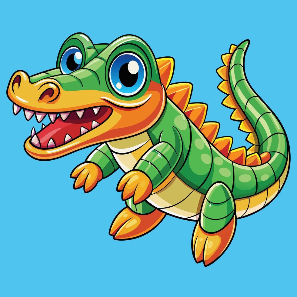 amerikan alligator söt djur- i färgrik tecknad serie stil isolerat på vit bakgrund. grafik. vektor