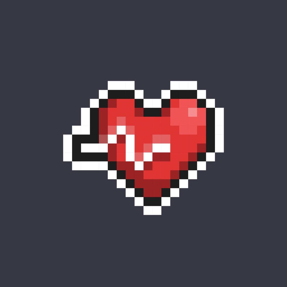hjärta linje tecken i pixel konst stil vektor