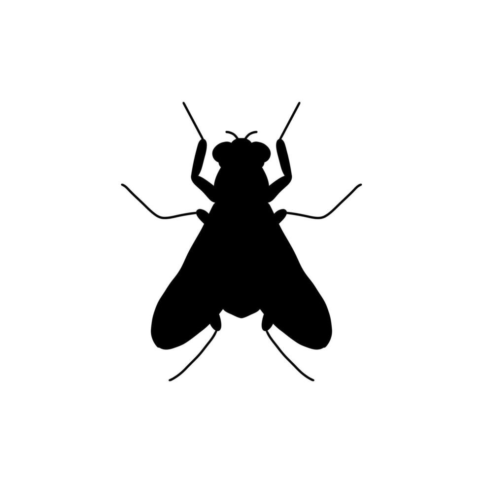 Flt Silhouette Illustration. fliegen Symbol isoliert auf Weiß Hintergrund. eben fliegen Symbol Symbol Zeichen von modern Tiere Sammlung zum Handy, Mobiltelefon Konzept und Netz Apps Design vektor