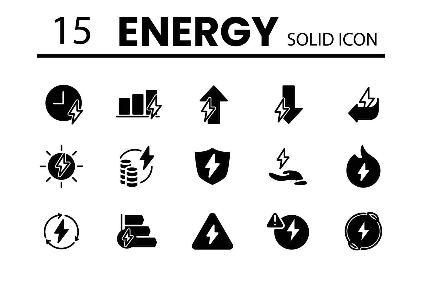 Energie solide Symbol Design zum Webseite und Handy, Mobiltelefon App vektor