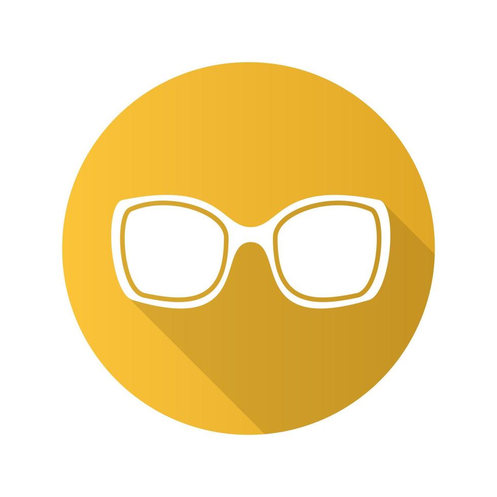 kvinnors solglasögon platt design lång skugga ikon. vektor siluett symbol