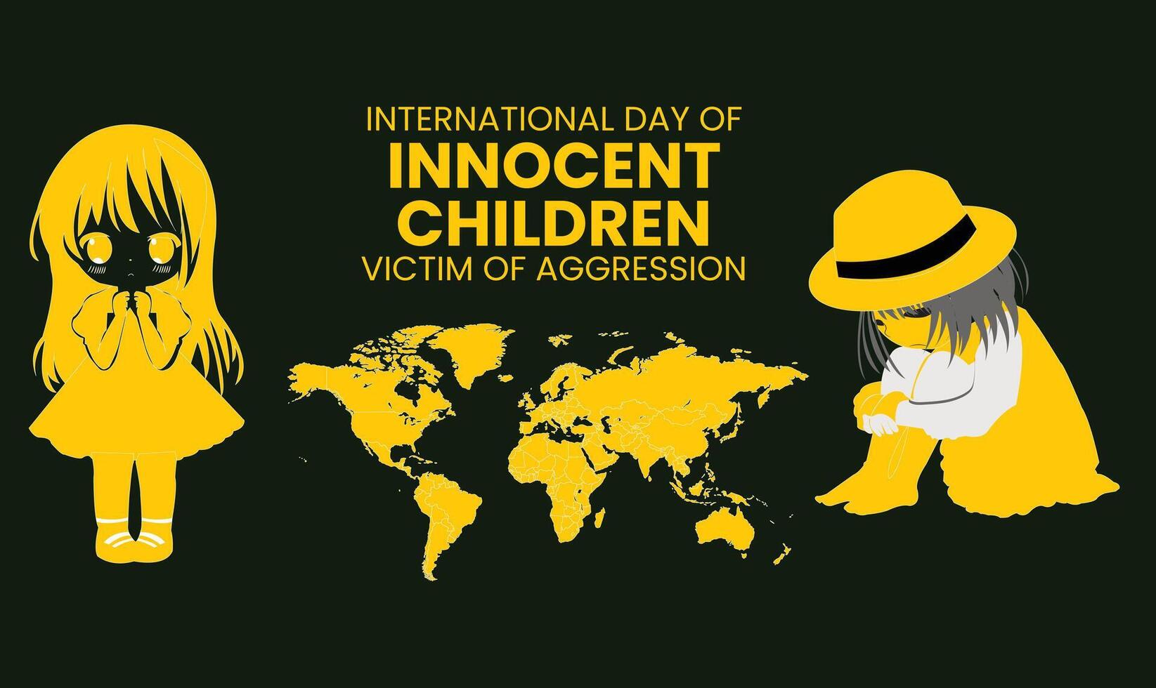 International Tag von unschuldig Kinder die Opfer von Aggression. Vorlage zum Hintergrund, Banner, Karte, Poster. vektor