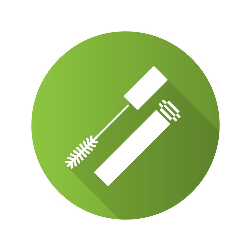 mascara platt design lång skugga ikon. vektor siluett symbol