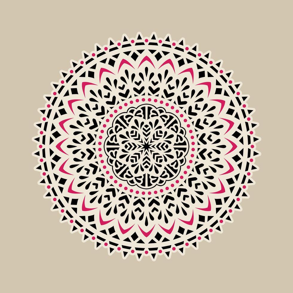 abstrakt mandala mönster. konst på de vägg. färg bok spets mönster de tatuering. design för en tapet måla skjorta och bricka klistermärke design, dekorativ cirkel prydnad i etnisk orientalisk stil vektor