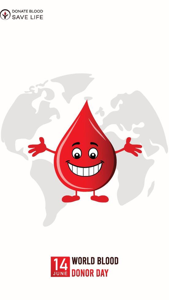 värld blod givare dag, social media posta, värld blod givare dag affisch, vektor