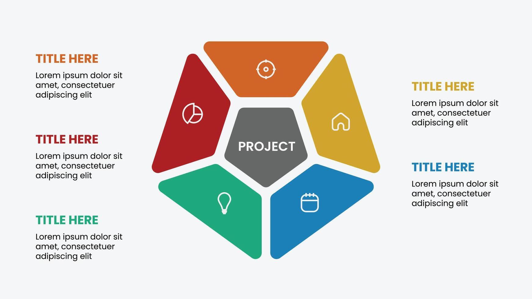 5 gestalten modern Infografik Vorlage mit Symbol vektor