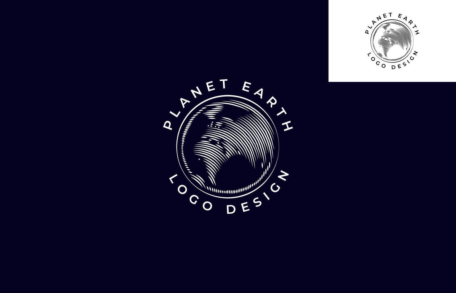 graviert Planet Erde Logo Design, ist ein Logo Design Das graviert illustriert das Planet Erde, ein Logo zum Erhaltung, Umweltschützer, Fernsehen zeigt an, usw. vektor