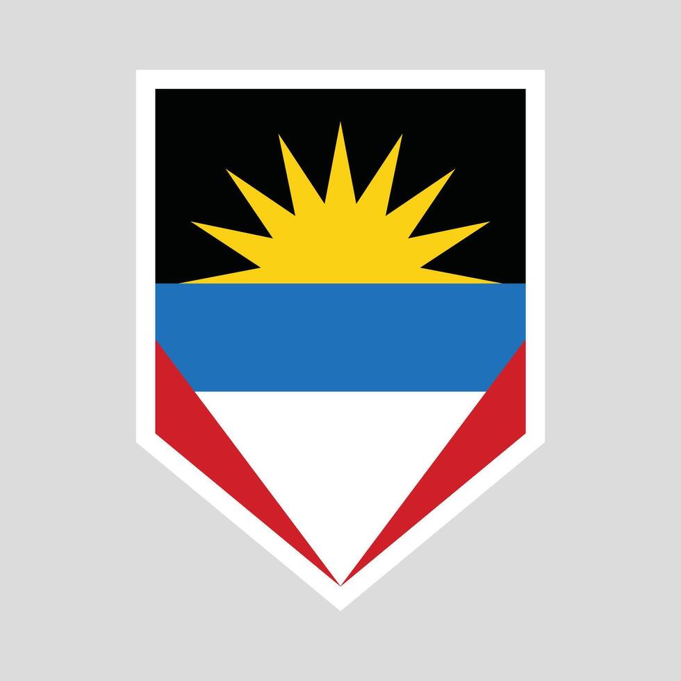 antigua och barbuda flagga i skydda form vektor