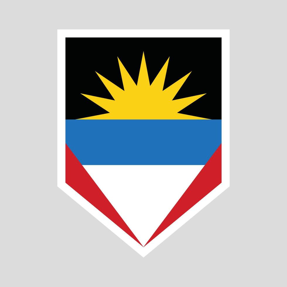 Antigua und Barbuda Flagge im Schild gestalten vektor