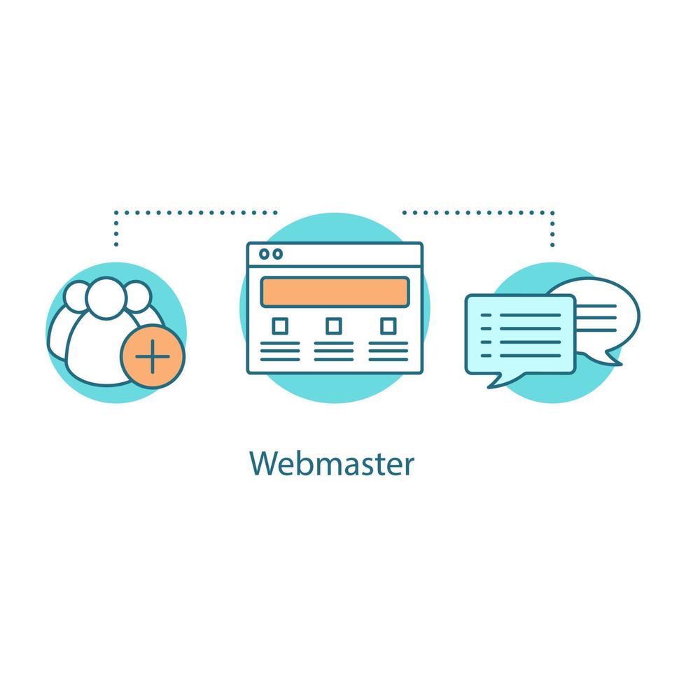 Symbol für das Social-Media-Konzept. Webmaster-Idee dünne Linie Illustration. Onlinekommunikation. chatten. Surfen im Internet. Vektor isolierte Umrisszeichnung