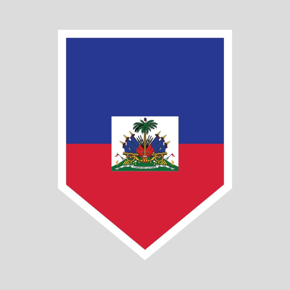 haiti flagga i skydda form ram vektor