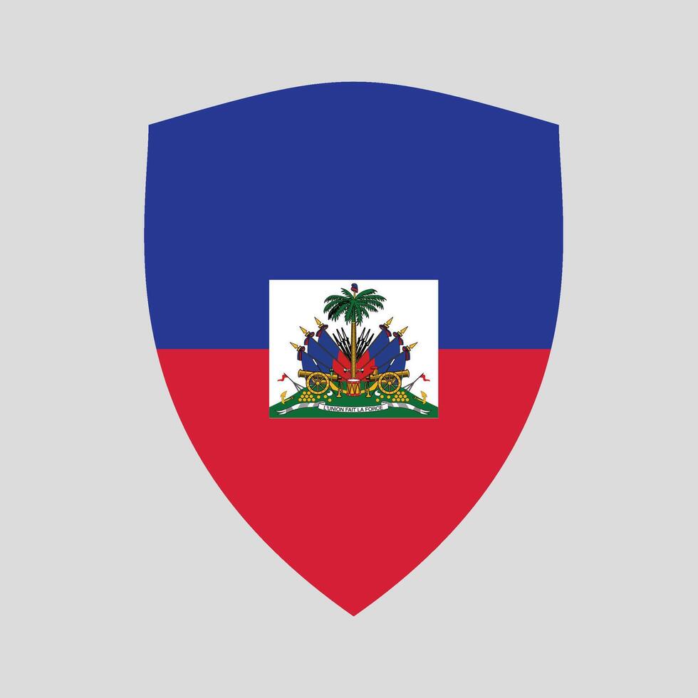 haiti flagga i skydda form ram vektor