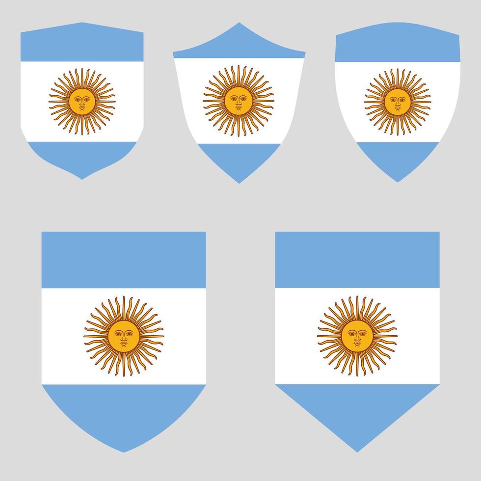 einstellen von Argentinien Flagge im Schild gestalten vektor