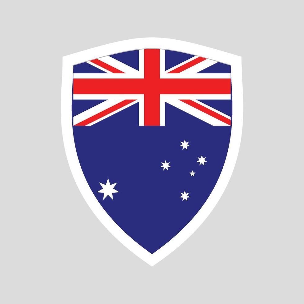 Australien flagga i skydda form ram vektor