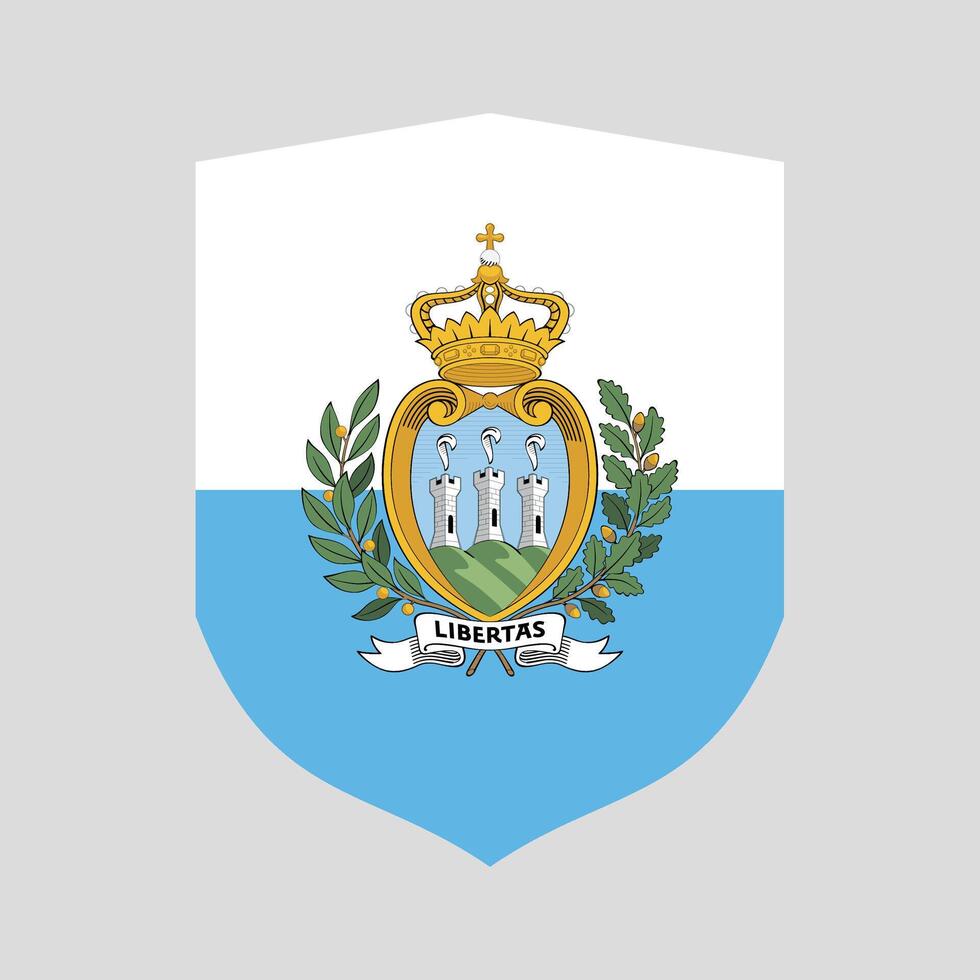 san marino flagga i skydda form vektor