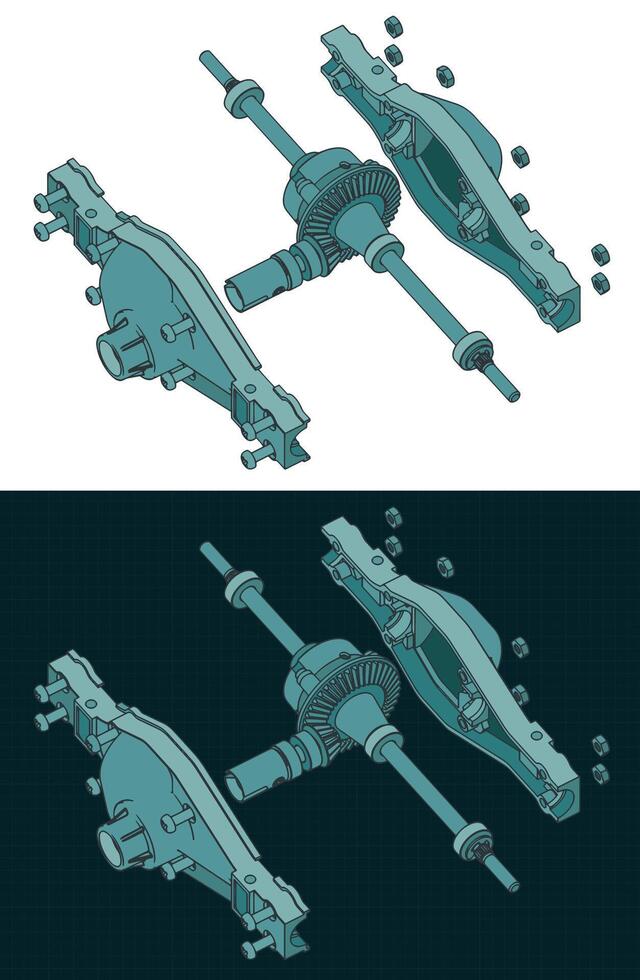 Differential isometrisch Farbe Zeichnungen vektor