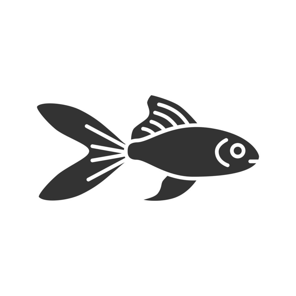 akvarium guldfisk glyfikon. fiskskål husdjur. siluett symbol. negativt utrymme. vektor isolerade illustration