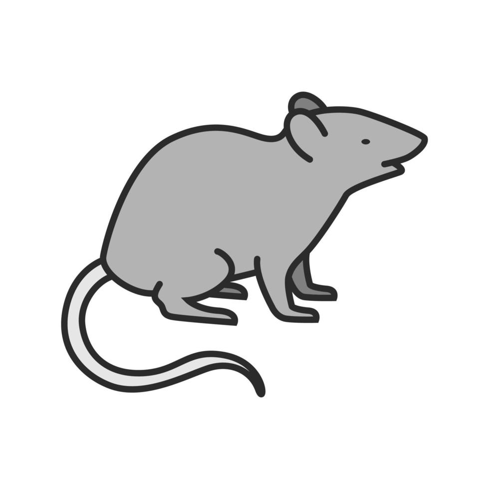 mus färgikon. råtta. isolerade vektor illustration