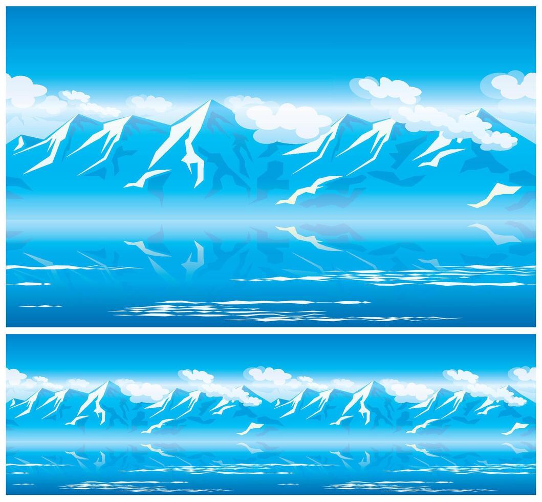 stilisiert Illustration nahtlos horizontal auf das Thema von Berge, Grate, wandern und Klettern vektor