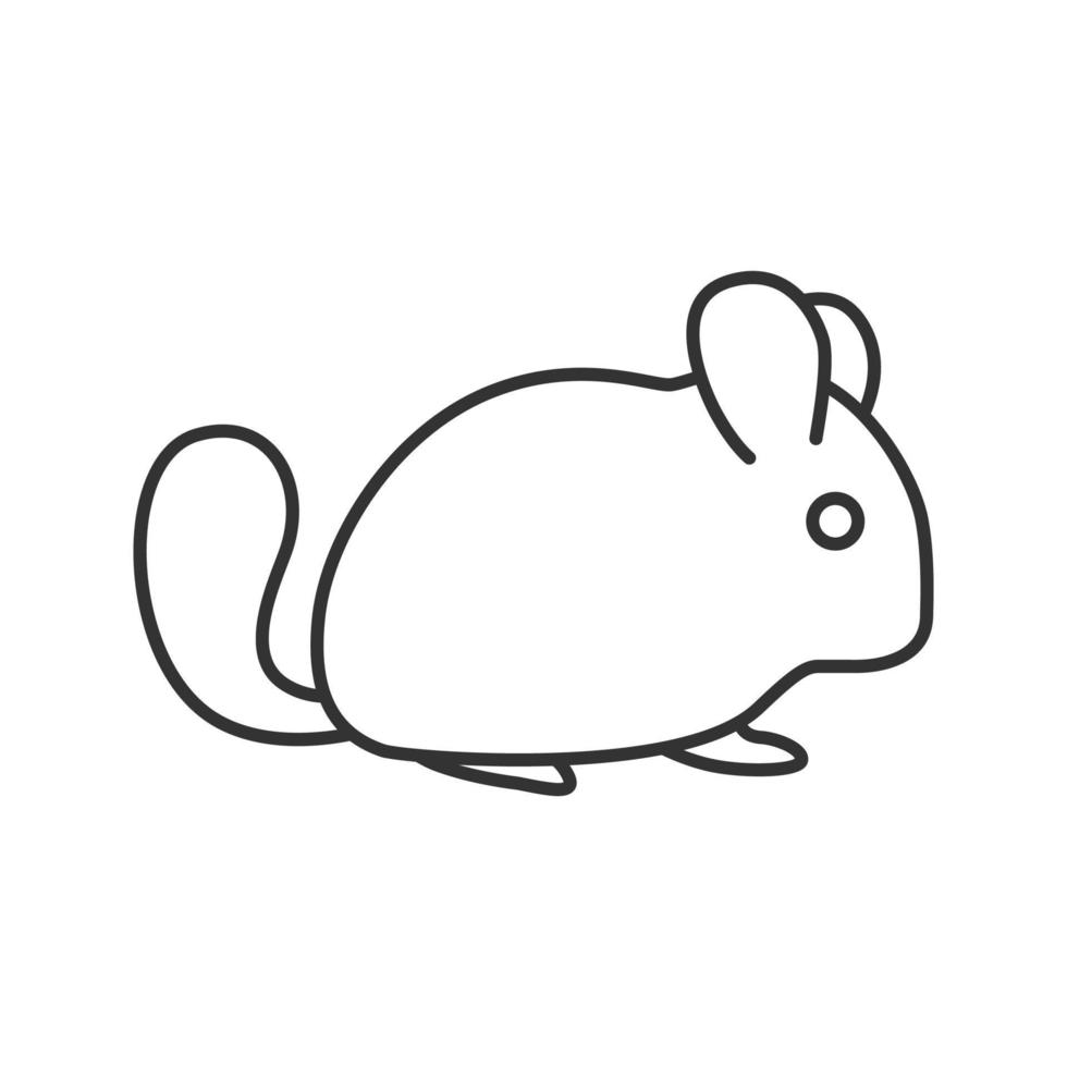 chinchilla linjär ikon. tunn linje illustration. kontur symbol. vektor isolerade konturritning