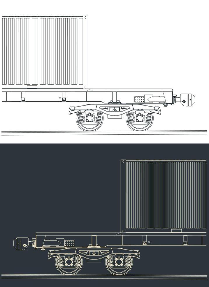 Eisenbahn Plattform mit Container vektor