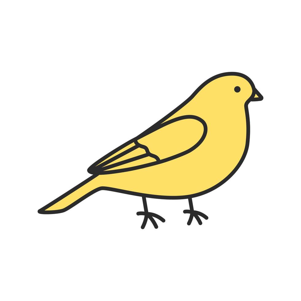 kanariefågel färgikon. sångfågel. isolerade vektor illustration