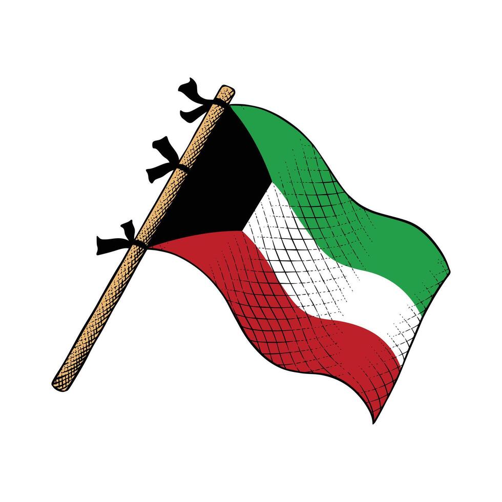kuwait Land flagga vektor