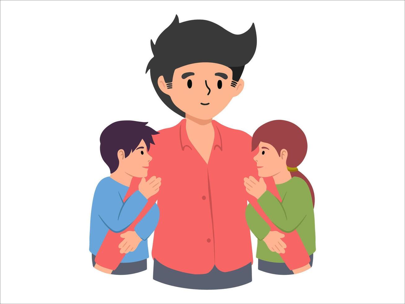 Vater mit Sohn und Tochter oder Benutzerbild Symbol Illustration vektor