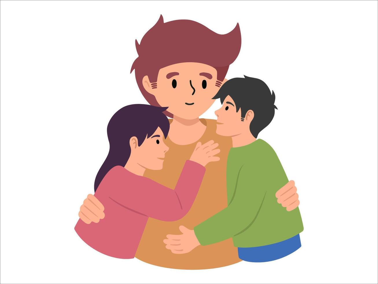 Mama mit Sohn und Tochter oder Benutzerbild Symbol Illustration vektor