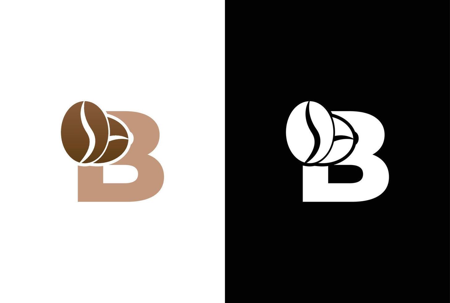 första brev b kaffe logotyp mall. brev b kaffe affär ikon, kaffe varumärke, minimalistisk, modern lämplig för kaffe affär logotyp mall. vektor