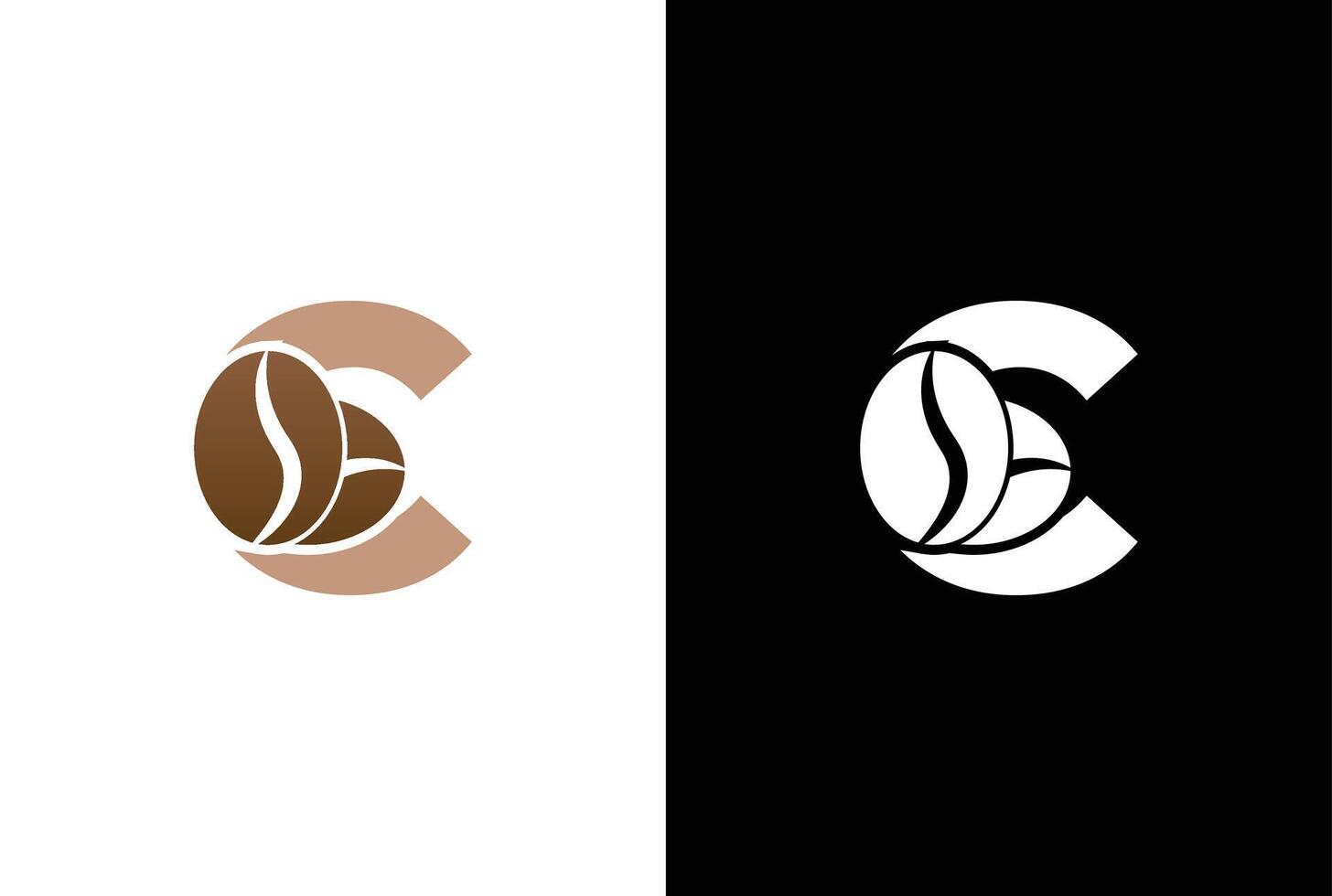 första brev c kaffe logotyp mall. brev c kaffe affär ikon, kaffe varumärke, minimalistisk, modern lämplig för kaffe affär logotyp mall. vektor