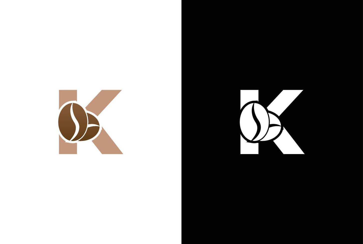 första brev k kaffe logotyp mall. brev k kaffe affär ikon, kaffe varumärke, minimalistisk, modern lämplig för kaffe affär logotyp mall. vektor