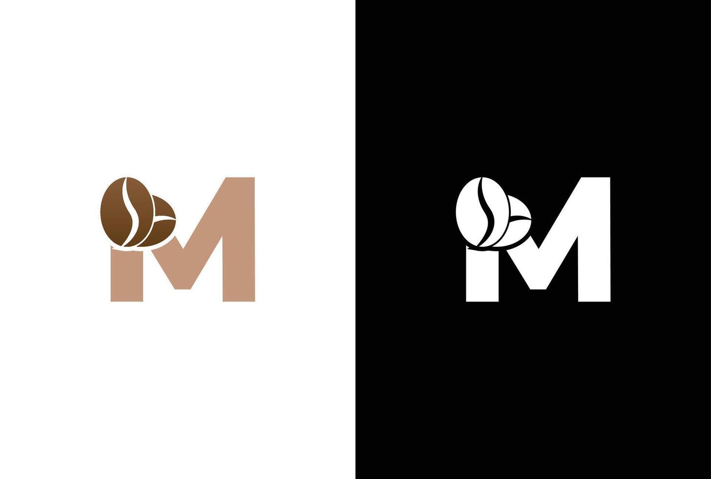 första brev m kaffe logotyp mall. brev m kaffe affär ikon, kaffe varumärke, minimalistisk, modern lämplig för kaffe affär logotyp mall. vektor