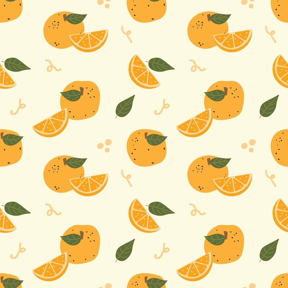 orange frukt illustration sömlös mönster vektor