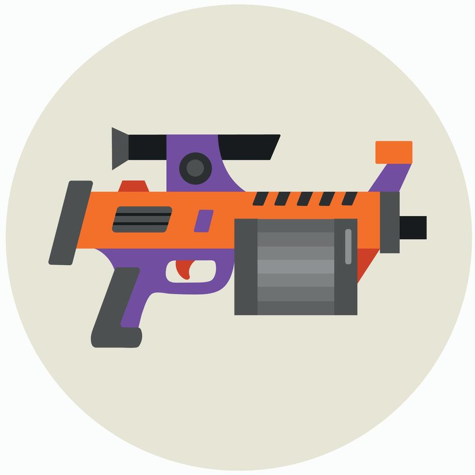 Laser, Blaster, futuristisch Waffe Gewehr Symbol Clip Art Benutzerbild Logo isoliert Illustration vektor