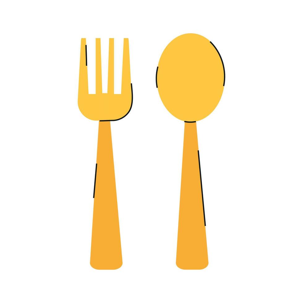 gaffel och sked ikon ClipArt avatar logotyp isolerat illustration vektor