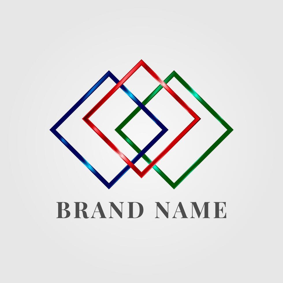 Flerfärgad metallisk kvadrater företag logotyp design vektor
