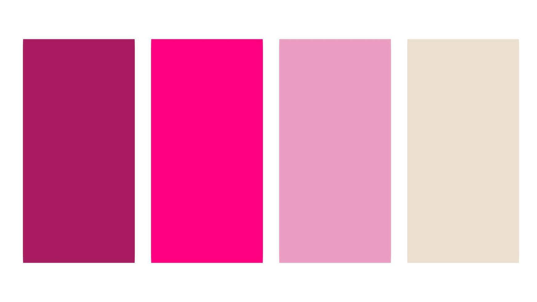 magenta, rosa, vit Färg palett. uppsättning av ljus Färg palett kombination i rgb hex. Färg palett för ui ux design. abstrakt illustration för din grafisk design, baner, landning sida vektor