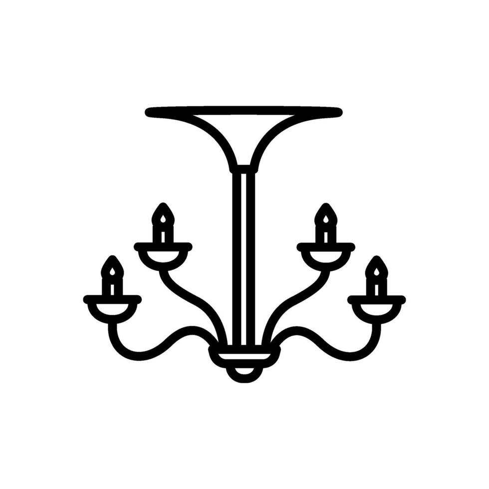 Leuchter Linie Symbol, isoliert Hintergrund vektor